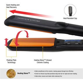 img 2 attached to 🔥 GlamPalm 1 1/4" Flat Iron Hair Straightener with Digital LCD - Classic Ceramic Coated Plates, Adjustable Temperature - Straightens, Curls for Smooth & Silky Hairstyle - Instant Heat Up