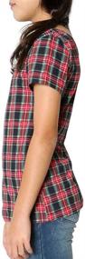 img 2 attached to ToBeInStyle Girls Shirred Sleeve Plaid Detail Girls' Clothing and Tops, Tees & Blouses