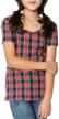 tobeinstyle girls shirred sleeve plaid detail girls' clothing and tops, tees & blouses logo