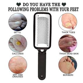 img 3 attached to 🦶 Stainless Steel Foot Care Pedicure Tool – Colossal Foot Scraper, File, Callus Remover, Foot Rasp by BODFPPC for Dry & Wet Feet - Exfoliating, Removing Calluses & Dead Skin