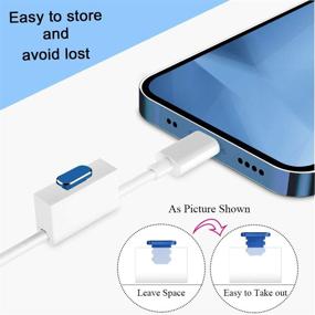 img 1 attached to 💙 VIWIEU металлическая противопылевая заглушка для iPhone 12 Mini Pro Max 11 iPad AirPods - Синий алюминиевый крышка разъема Lightning с держателем и коробкой для хранения.