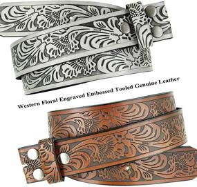 img 3 attached to 👩 Authentic Western Embossed Vintage Leather Accessories & Belts for Women