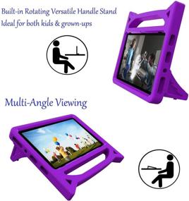 img 2 attached to 🐱 BORXJNM Lightweight Shockproof Case with Cute Cat Handle Stand for All-New HD 10 Tablet Kids (11th Generation, 2021 Release) - Purple