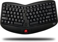 💻 adesso wkb-3150ub - wireless ergonomic keyboard with trackball and scroll wheel, split key, long battery life, compact and portable - compatible for laptop/desktop/pc, windows xp/7/8/10 логотип