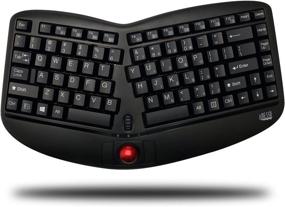 img 4 attached to 💻 Adesso WKB-3150UB - Wireless Ergonomic Keyboard with Trackball and Scroll Wheel, Split Key, Long Battery Life, Compact and Portable - Compatible for Laptop/Desktop/PC, Windows XP/7/8/10