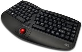 img 2 attached to 💻 Adesso WKB-3150UB - Wireless Ergonomic Keyboard with Trackball and Scroll Wheel, Split Key, Long Battery Life, Compact and Portable - Compatible for Laptop/Desktop/PC, Windows XP/7/8/10