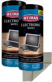 img 4 attached to 🖥️ Weiman Electronics Cleaner Wipes - 2 Pack + Polishing Cloth - Non Toxic Clean Laptops, Computers, TVs, Screens & All Electronic Equipment