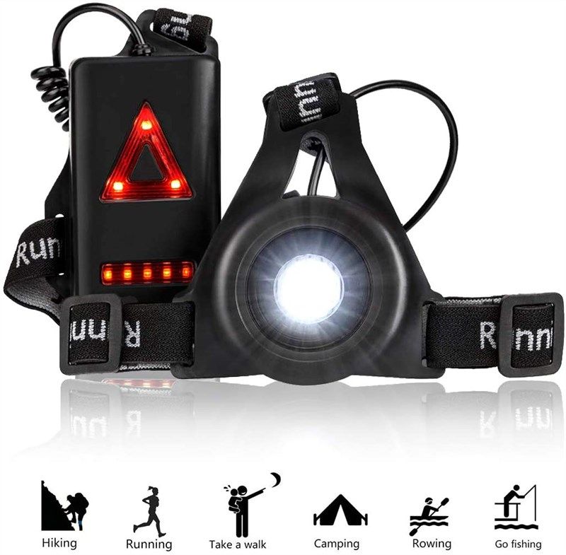 Runners Chest Light, Ultra Bright Night Light, Adjustable Gear with  Waterproof Feature for Every Scenario, Rechargeable Long Battery Life Chest  Strap