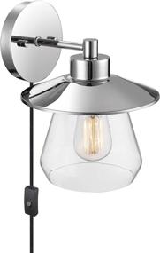 img 2 attached to 💡 Stone & Beam Contemporary Wall Sconce - Vintage Edison Bulb Included - Plug-In or Hardwire Options - Chrome Finish, 10.2''H