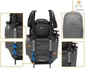 img 1 attached to 🎒 Lowepro LP37260-PWW Photo Active Outdoor Camera Backpack with QuickShelf Dividers for 12-inch Laptop/2L Hydration - Ideal for Mirrorless, Sony, Canon, Nikon, Lenses, Gimbal, Drone, DJI, Osmo, Mavic - Black/Grey