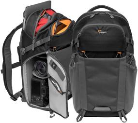 img 4 attached to 🎒 Lowepro LP37260-PWW Photo Active Outdoor Camera Backpack with QuickShelf Dividers for 12-inch Laptop/2L Hydration - Ideal for Mirrorless, Sony, Canon, Nikon, Lenses, Gimbal, Drone, DJI, Osmo, Mavic - Black/Grey