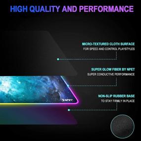 img 2 attached to NPET MP02-SP RGB Gaming Mouse Pad: Oversized Glowing LED Mat, Touch Control, Anti-Slip Rubber Base - 31.5 x 12 Inch