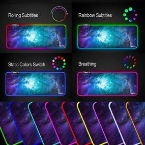 img 3 attached to NPET MP02-SP RGB Gaming Mouse Pad: Oversized Glowing LED Mat, Touch Control, Anti-Slip Rubber Base - 31.5 x 12 Inch