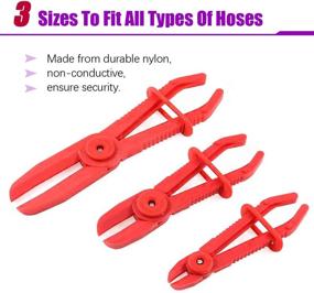 img 2 attached to 🔧 Swpeet 3 Piece Red Line Clamps Flexible Hose Clamps Pliers Kit - Brake Hoses, Fuel Hoses, Coolant Hoses - Most Flexible 15mm, 20mm, and 25mm Hose Clamps
