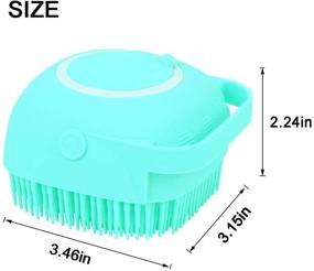 img 1 attached to Blue Silicone Shower Scrubber Brush with Gel Dispenser for Body Massage and Bath, Shower Loofah Brush for a Soft and Invigorating Shower Experience