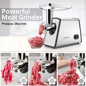 img 3 attached to 🌭 Commercial-grade 2600W Electric Meat Grinder with Sausage Stuffer, Stainless Steel Food Mincer and Kubbe Maker – Includes 2 Blades, 3 Plates, Ideal for Home Kitchen and Commercial Use - (Rated Power: 1000W)