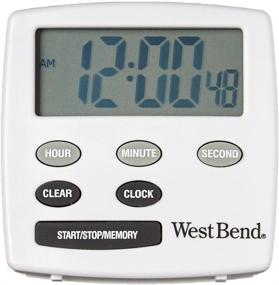 img 4 attached to ⏲️ White West Bend Easy-to-Read Magnetic Kitchen Timer with Large Display, Electronic Alarm