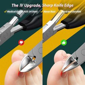 img 3 attached to 🔪 Premium Stainless Steel Toenail Clippers for Paronychia, Ingrown Nails, Thick Nails - Ideal for Men, Women, and Seniors