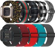 10 pack shuyo nylon watch bands: stylish replacement bands for fitbit sense & versa 3 smart watch - soft patterns for men and women logo