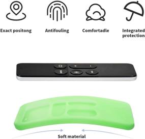 img 2 attached to 📱 [2 Pack] Glowing Protective Case for Apple TV Siri Remote 4K, 4th/5th Gen - Anti Slip Silicone Cover with Holder, Blue & Green