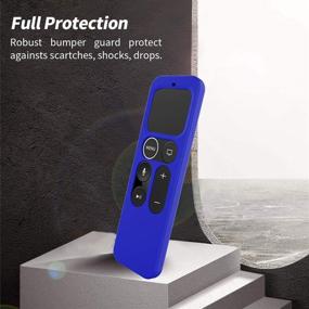 img 3 attached to 📱 [2 Pack] Glowing Protective Case for Apple TV Siri Remote 4K, 4th/5th Gen - Anti Slip Silicone Cover with Holder, Blue & Green