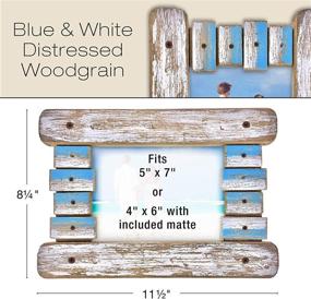 img 3 attached to 🖼️ EXCELLO GLOBAL PRODUCTS Rustic Distressed Wooden Picture Frame, Blue & White - 5x7 Inch