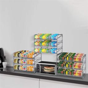 img 3 attached to 🗄️ Stackable Can Rack Organizer, Trending 2-Pack Can Storage Dispenser for Kitchen Cabinet or Pantry, Holds up to 72 Cans, Chrome