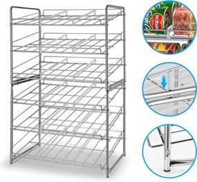 img 2 attached to 🗄️ Stackable Can Rack Organizer, Trending 2-Pack Can Storage Dispenser for Kitchen Cabinet or Pantry, Holds up to 72 Cans, Chrome