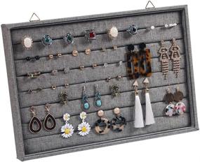 img 4 attached to 📸 Gray-Black Wall Mounted Earring Holder Organizer and Drawer Jewelry Tray for Stud Earring Storage