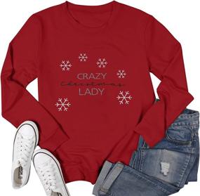 img 1 attached to 🎄 Merry Christmas Women's Sweatshirt: Gnomes and Santa Theme, Cute Long Sleeve Pullover Top