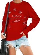 🎄 merry christmas women's sweatshirt: gnomes and santa theme, cute long sleeve pullover top logo