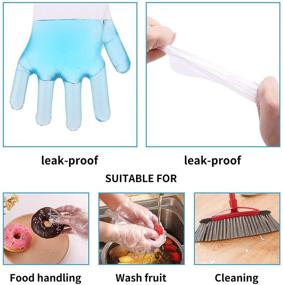 img 1 attached to 600-Pack Disposable Plastic Gloves: Ideal for Kitchen, Cooking, Cleaning & Food Handling