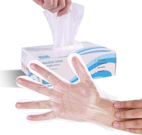 img 4 attached to 600-Pack Disposable Plastic Gloves: Ideal for Kitchen, Cooking, Cleaning & Food Handling