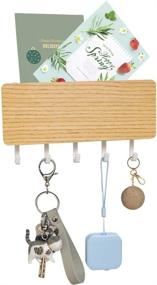 img 4 attached to FOVERN1 Wall Mounted Mail Holder with Key Hooks – Japanese Minimalist Design for Entryway Organization