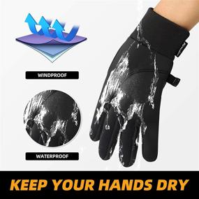 img 1 attached to 🧤 Men's Waterproof Thermal Winter Gloves for Running, Cycling, Hiking, and Driving - Touchscreen Cold Weather Gloves for Men and Women