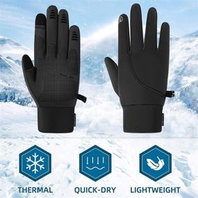 img 2 attached to 🧤 Men's Waterproof Thermal Winter Gloves for Running, Cycling, Hiking, and Driving - Touchscreen Cold Weather Gloves for Men and Women