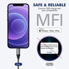 img 2 attached to Сертифицированный кабель для iPhone с портом USB C к Lightning, 2 шт 3футовых и 5футовый кабель для быстрой зарядки и синхронизации данных с прочным нейлоновым оплетением, совместимый с iPhone 12/Mini/11/11 Pro/X/XS/XR/XS Max/8/8 Plus/SE и другими устройствами.