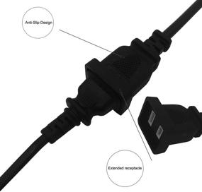 img 3 attached to 1FT BolAAzuL Short Extension Power Cord - 2 Prong Male to Female Indoor/Outdoor Extension Plug - Black Exterior - Ideal for Christmas Lights