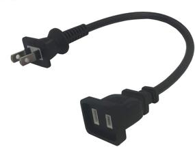 img 4 attached to 1FT BolAAzuL Short Extension Power Cord - 2 Prong Male to Female Indoor/Outdoor Extension Plug - Black Exterior - Ideal for Christmas Lights
