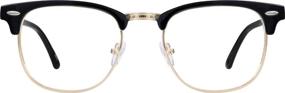 img 3 attached to 👓 Блокатор синего света для компьютерных очков Zenni Blokz: снижайте напряжение глаз с помощью УФ-фильтров, черный рамка "черепаха", ретро браунлайн-походка (модель 195421)