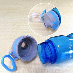 img 3 attached to 💧 Auing 32oz/900ml Leakproof Large Water Bottle With Motivational Time Marker, Durable BPA Free Tritan Water Jug Ideal for Fitness Gym and Outdoor Sports (Blue)