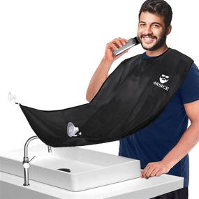 img 4 attached to 🧔 Beard Bib Beard Apron - Non-Stick Hair Catcher for Men's Shaving and Trimming, Waterproof Grooming Cloth with 4 Suction Cups, Best Gifts for Men - Black