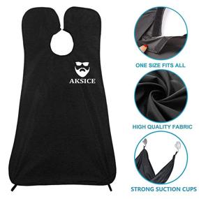 img 1 attached to 🧔 Beard Bib Beard Apron - Non-Stick Hair Catcher for Men's Shaving and Trimming, Waterproof Grooming Cloth with 4 Suction Cups, Best Gifts for Men - Black