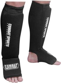 img 3 attached to 🧦 Washable MMA Elastic Cloth Shin & Instep Padded Guards for Combat Sports