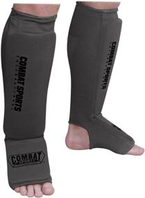 img 1 attached to 🧦 Washable MMA Elastic Cloth Shin & Instep Padded Guards for Combat Sports