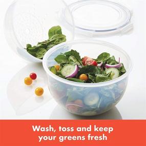 img 2 attached to 🥗 LocknLock Easy Essentials Food Storage: BPA Free Airtight Containers - 16.9 Cup Salad Bowl, Clear