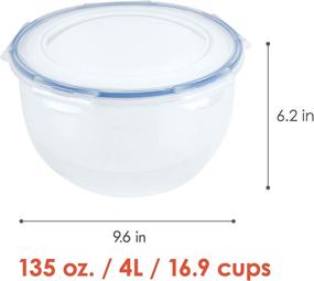 img 3 attached to 🥗 LocknLock Easy Essentials Food Storage: BPA Free Airtight Containers - 16.9 Cup Salad Bowl, Clear