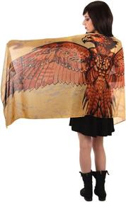 img 4 attached to 🧣 Magical Harry Potter Fawkes Phoenix Scarf: Lightweight Fashion for Adults and Kids