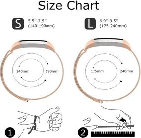 img 2 attached to 🌹 Мелия Розовые магнитные браслеты из нержавеющей стали для Fitbit Alta & Alta HR - стильные запасные браслеты для женщин и мужчин (маленький размер)