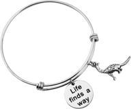 stylish bnql jurassic park charm bracelet: celebrate resilience with the life finds a way bracelet logo